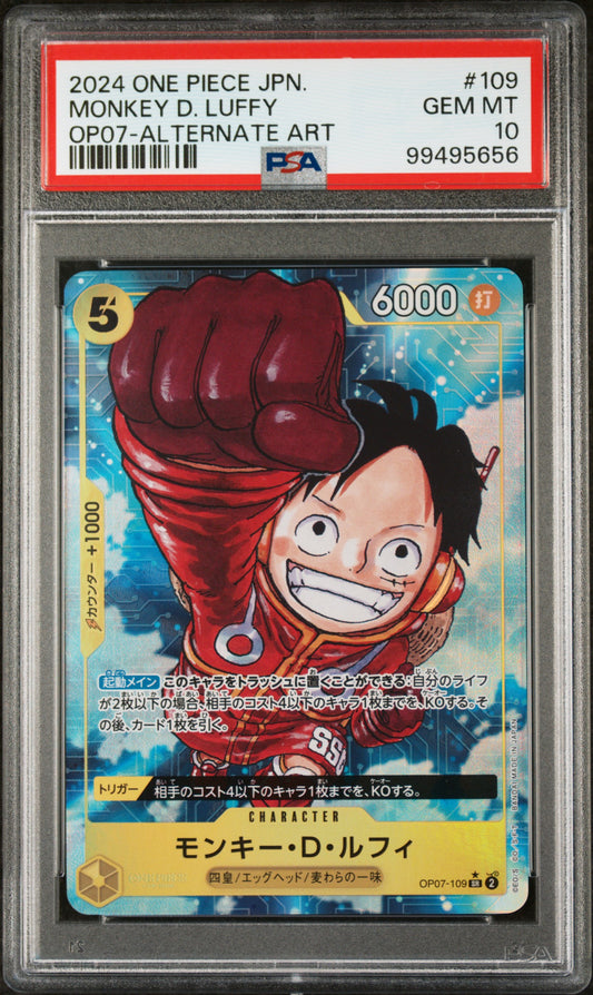 Monkey D. Luffy OP07-109 PSA 10 2024 One Piece Alternate Art Japanese