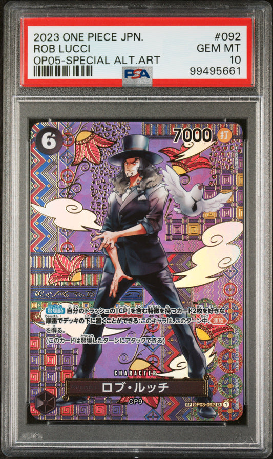 Rob Lucci OP05-092 PSA 10 2023 One Piece Special Alt Art Japanese