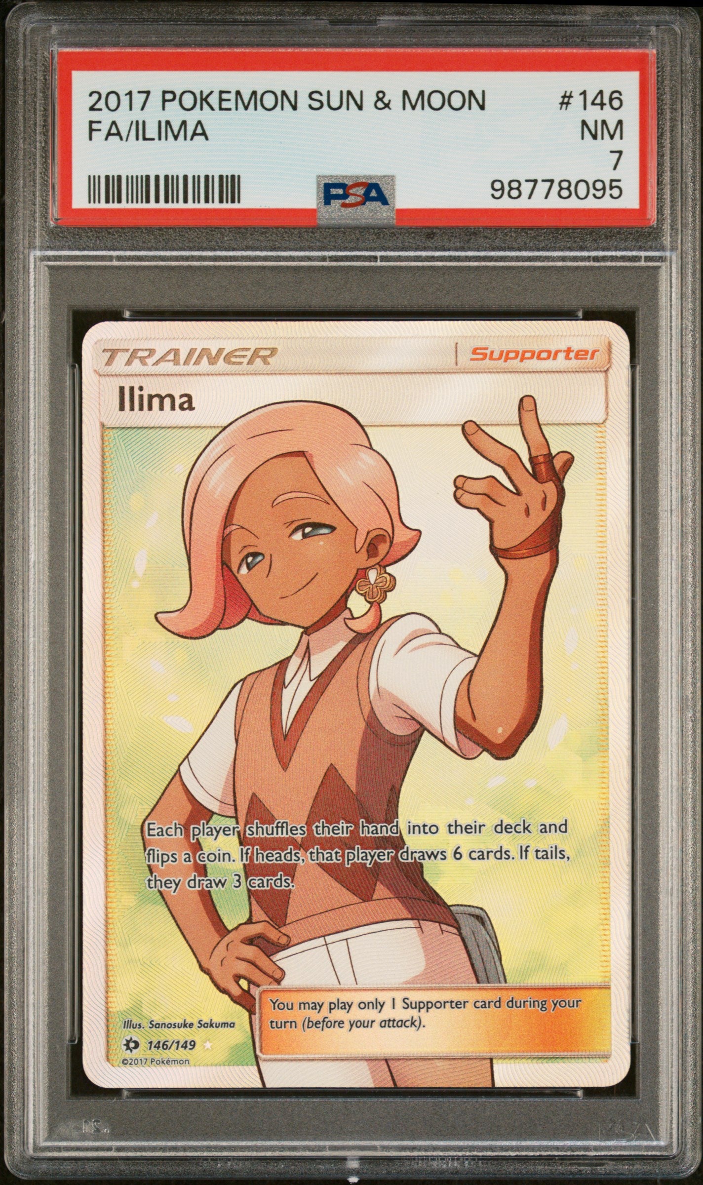 PSA 7 2017 POKEMON SUN & MOON FULL ART ILIMA
