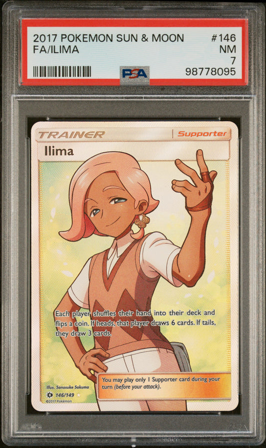 PSA 7 2017 POKEMON SUN & MOON FULL ART ILIMA