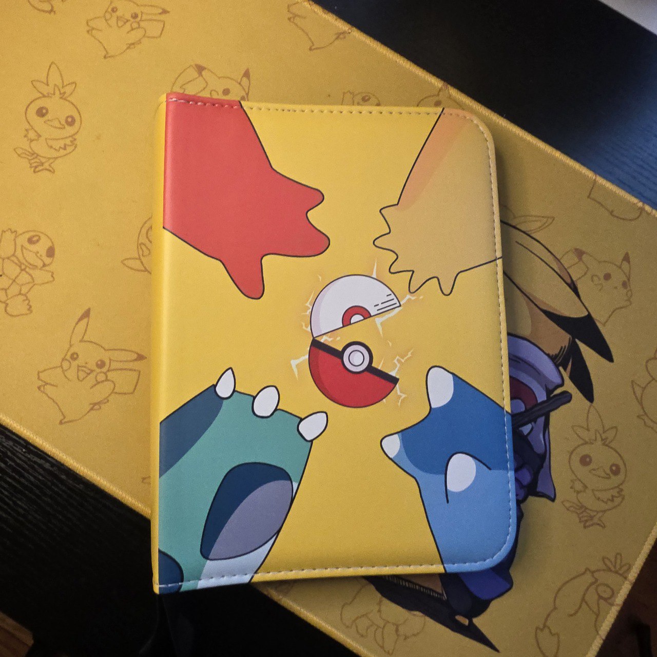 Pokemon Card Binder 4-Pocket Trading Card Album (Holds 400 Cards) with Zipper & Wrist Strap Yellow Starter Design