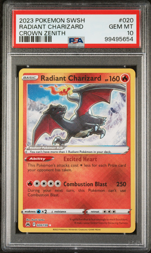 PSA 10 2023 POKEMON SWSH RADIANT CHARIZARD CROWN ZENITH ENGLISH
