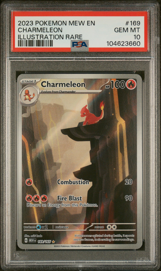 PSA 10 2023 POKEMON MEW EN CHARMELEON ILLUSTRATION RARE ENGLISH